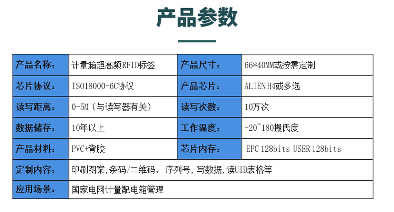 国家电网计量箱RFID超高频电子标签