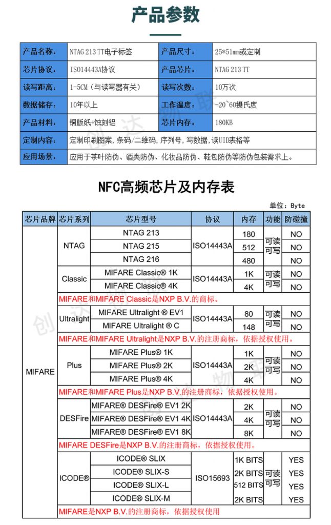 NTAG 213 TT 电子标签