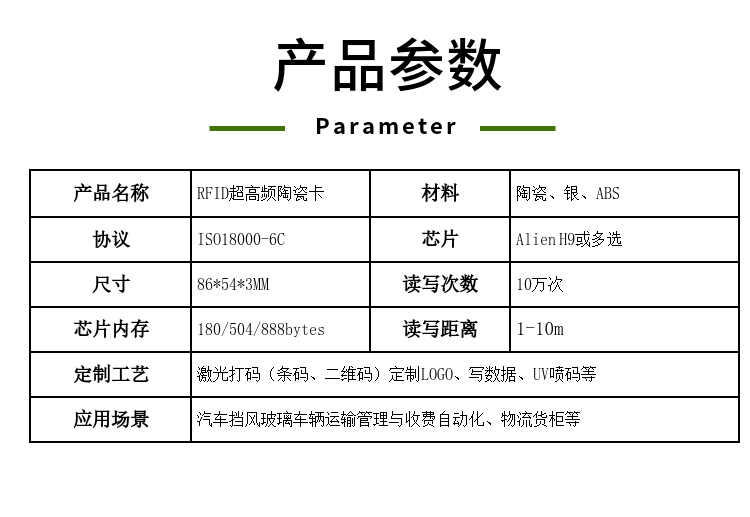 超高频陶瓷卡