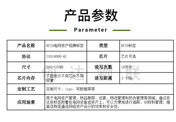 RFID电网资产铭牌标签